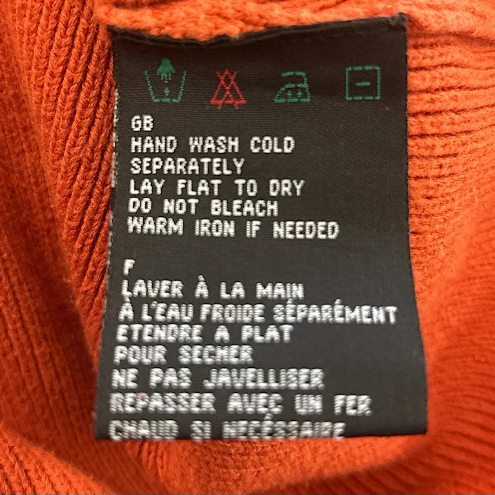 Harley-Davidson Orange Knit Sweater Women’s L Y2K Era Bikercore Grunge